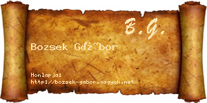 Bozsek Gábor névjegykártya